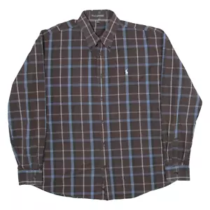 POLO GARAGE Mens Shirt Brown Check Long Sleeve XL - Picture 1 of 6