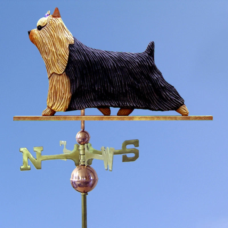 Yorkshire Terrier Hand Carved Hand Painted Basswood Dog Weathervane - Image 1 of 1