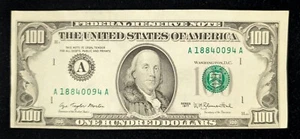 Series 1977 $100 One Hundred Dollar Bill Small Head Print Miscut ERROR - Picture 1 of 3