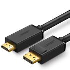 Ugreen Unidirektionales DisplayPort-zu-HDMI-Kabel 4K 30 Hz 32 AWG 1,5 m Schwarz
