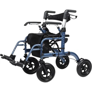 10" Deluxe Elenker Rollator Rollator 2 in 1 Medical Aid Rollstuhl Transportstuhl - Bild 1 von 6