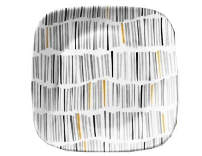 ❤️ 1 PLATO DE PAN Aperitivo Corelle CUADRADO IMANI *Telas Indígenas Negras Ocre Foto 1 de 3