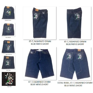 TOTAL REBEL, ET-7, FASHIONED DENIM BLUE MEN'S SHORT - Picture 1 of 6