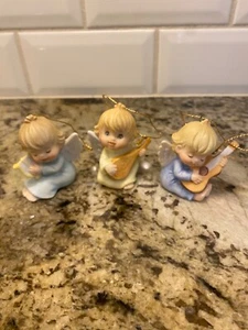 Vintage 3 Pc Gorham Angel Figurine Ornaments 1983 - Picture 1 of 6