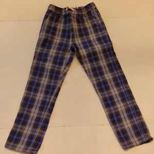 Boden boys blue plaid cotton drawstring pants size 7 years - Picture 1 of 4