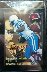 1995 CLASSIC #S94 MARSHALL FAULK RED FACSIMILE AUTO INDIANAPOLIS COLTS HOF /1995 - Picture 1 of 2