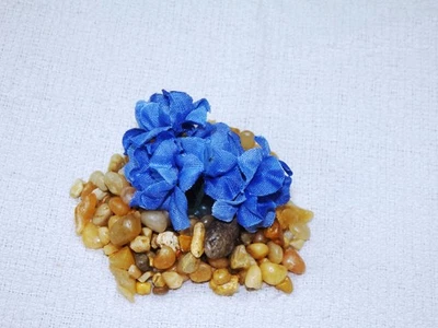 1" de alto MINI Royal Blue FLOR seda Betta planta de acuario, base de piedra, peces dorados y Foto 1 de 3