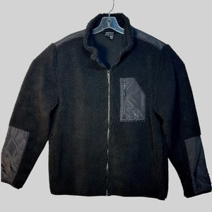 Spyder Full Zip Sherpa Fleece Jacket Coat Lightweight Outdoor Casual Black L - Picture 1 of 3