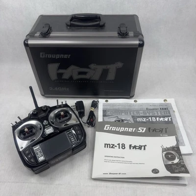 Controlador HoTT Graupner MZ-18 9 Canales 2.4GHz con Estuche Manuales Correa PROBADO Foto 1 de 4
