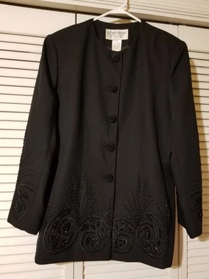 Chaqueta Blazer Formal St. Anthony Talla 14 Con Cuentas Forrada Negra Poliéster Foto 1 de 4