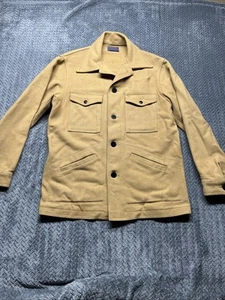 VTG 90s PENDLETON USA Men’s M Tan Virgin Wool Mackinaw Cruiser Hunting Jacket - Picture 1 of 13