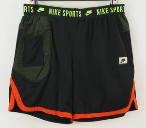 Pantalones Cortos de Entrenamiento Nike Sport Clash Contraste Gimnasio Para Hombre Grandes Negros Verdes Swoosh Grande - Imagen 1 de 11