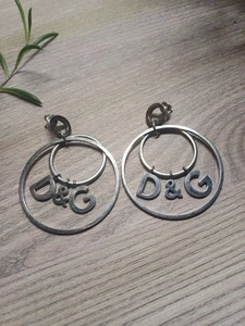 Orecchini D&G acciaio pendenti con cerchi usato buone condizioni - Foto 1 di 3