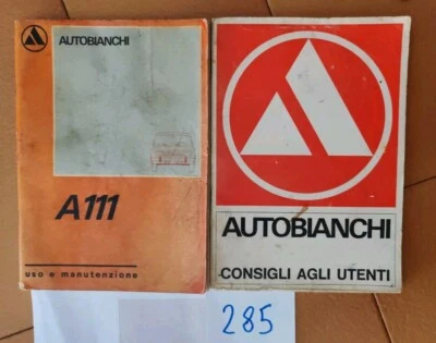 LIBRETTO USO E MANUTENZIONE AUTOBIANCHI A111 ORIGINALE VI 1969  { LEGGI BENE}  - Immagine 1 di 4