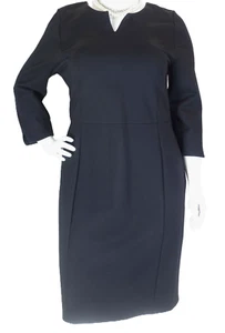 LONG TALL SALLY~NWT!!~NOTCH DETAIL WORK DRESS SZ:18 BLACK PONTE KNIT 3/4 SLEEVE - Picture 1 of 8