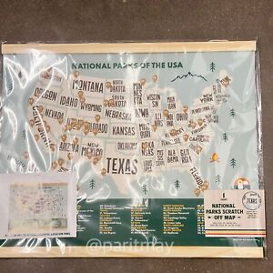 Target Bullseye Scratch Off United States National Parks Map 20.5” x 16” (NEW)