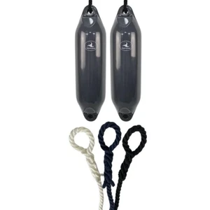 2 x HURRICANE Bootsfender: grau PM02 - FREE SPLICED END 10MM SEIL - Bild 1 von 2