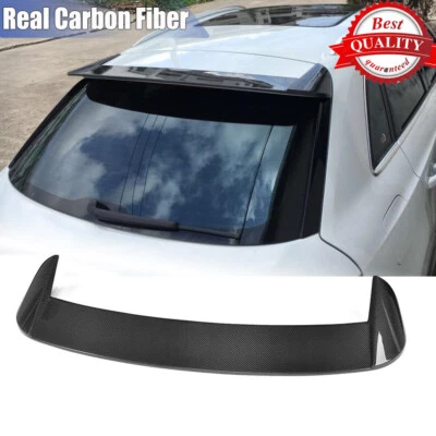 Ajuste para Audi Q3 SUV 2012-2017 Asa de spoiler de janela traseira de fibra de carbono real - Imagem 1 de 4
