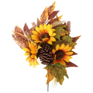 Bouquet Simulato di Foglie d'Acero Girasole Artificiali Mazzi di Girasoli - Foto 1 di 12