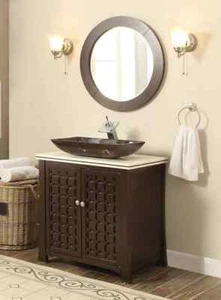 30 inch Vessel sink Giovanni Bathroom vanity with Mirror #HF339A - Picture 1 of 3