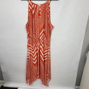 Ashley Stewart Women's Dress Size 26 Orange and White Striped Sundress - Picture 1 of 5