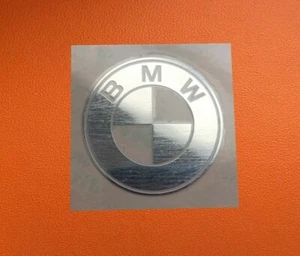 1 pcs Sticker for BMW Skylake Silver Chrome Color Logo Decal Badge 30mm x 30mm - Picture 1 of 1