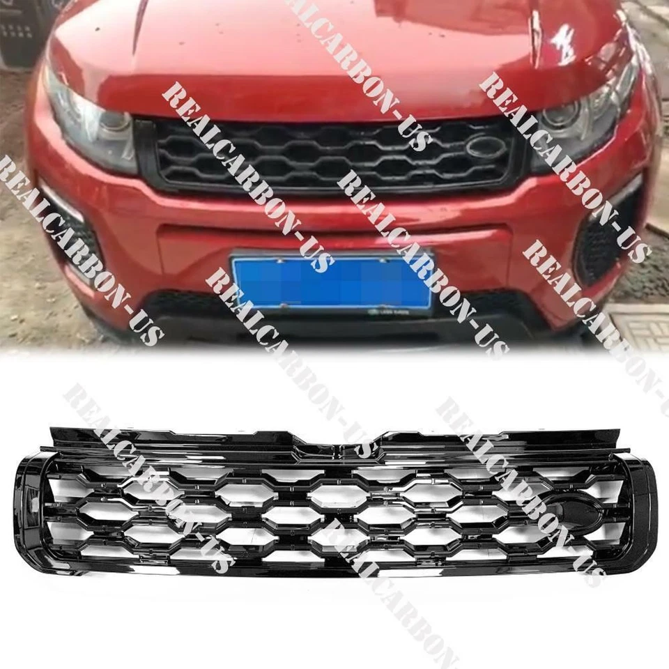 Parrilla delantera Land Rover Range Rover Evoque 2012-2019 actualización a 2020 negra Foto 1 de 4