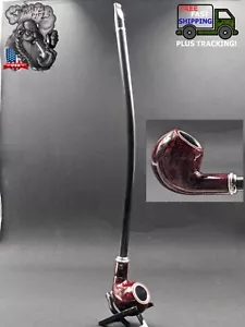 Pipa para fumar Sherlock de tabaco de 16" metal/acrílico + 5 pantallas GRATUITAS L01 - Imagen 1 de 4