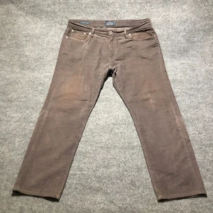 Lucky Brand 221 Original Straight Corduory Pants Mens 38x30 Gray Brown Preppy - Picture 1 of 19