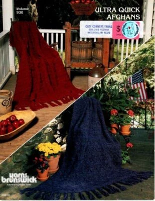 YARNS BRUNSWICK ULTRA QUICK AFGHANS 6 KNIT & CROCHET DESIGNS - Image 1 of 2