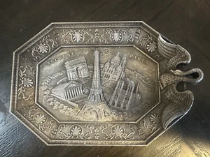 Ashtray Eiffel Tower Arc de Triomphe Paris France Metal Souvenir ... SEE DETAILS - Picture 1 of 7