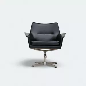 60er Jahre, skandinavisches Design, Drehstuhl, Originalzustand, Kunstleder - Bild 1 von 14