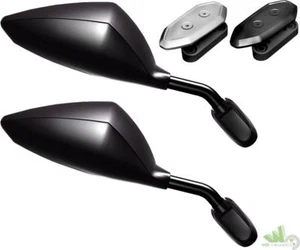 2 SPECCHIETTI PICCOLI YAMAHA TMAX T-MAX 2008 2009 CUPOLINO CARENA NERO SPECCHI - Foto 1 di 2