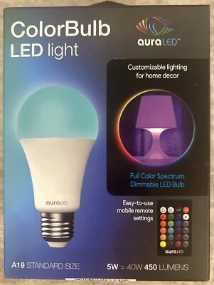 ColorBulb LED lightbulb-standard size-LED-indoor-remote-multi color-dimmable - Image 1 of 4