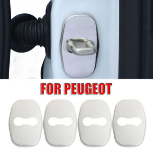 Silver Stainless Steel Car Door Lock Striker Cover For Peugeot 207 508 301 308