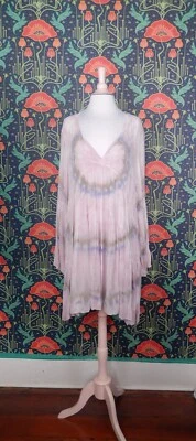 Young Fabulous & Broke Роза сирень галстук краситель Babydoll богемное хиппи платье новый с ярлыками L - Изображение 1 из 4