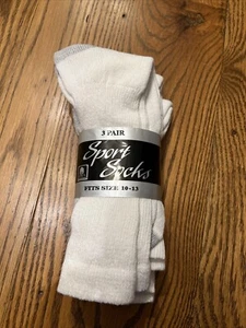 Sport Socks 3 Pair Size 10-13 Long Athletic Made In USA - Foto 1 di 3