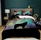3Pcs Wolf Bedding Set Quilt Duvet Cover Pillowcase Single Double King Size