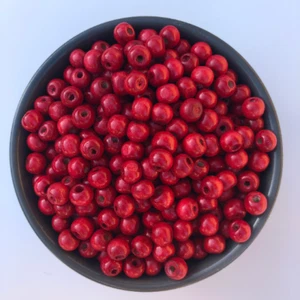 150X Red Wooden Craft Beads 8mm Round Loose Wood Spacers DIY Beading Jewellery - Picture 1 of 6
