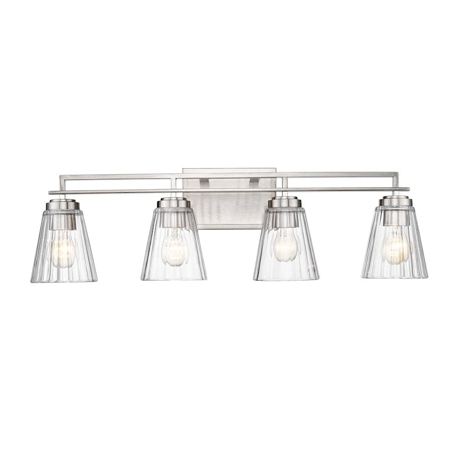 Z-Lite Lyna 4 Light Vanity, Brushed Nickel/Clear - 823-4V-BN - Image 1 of 1