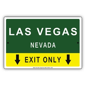 Letrero de metal de aluminio de aluminio de Las Vegas Nevada solo salida carretera carretera carretera estatal ciudad - Imagen 1 de 1