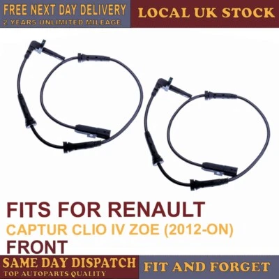 2X SENSOR DE VELOCIDAD ABS PARA RENAULT CAPTUR CLIO IV ZOE 2012-EN DELANTERO IZQUIERDO Y DERECHO Foto 1 de 3