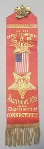 1882 BALTIMORE MARYLAND/DEPT. OF CONNECTICUT GAR/16th NATIONAL ENCAMPMENT - Picture 1 of 2
