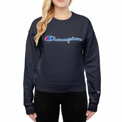 Champion Women's Crewneck Reverse Weave Crew Sweatshirt, Indigo, XXL - NWT - Image 1 of 2
