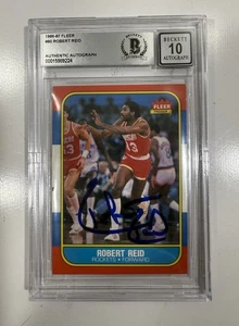 Robert Reid signed handsigniert 1986-87 Fleer Card #90 Beckett Auto 10 - Bild 1 von 2