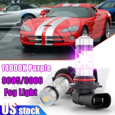 9005 Pink purple 14000K LED Fog Light Bulbs For Dodge Viper 2005-2010 Foto 1 de 4