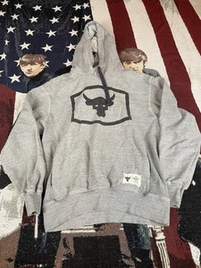 Under Armour Project Rock Pullover Hoodie Gray Men Small S Wrestling Sport Gym - Picture 1 of 7