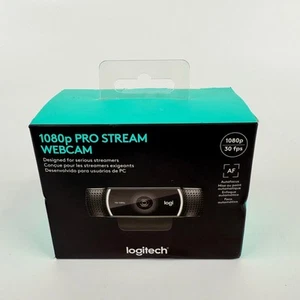 NEW Logitech 1080p Pro Stream Webcam HD Video 30fps Autofocus Dual Mic USB - Zdjęcie 1 z 5
