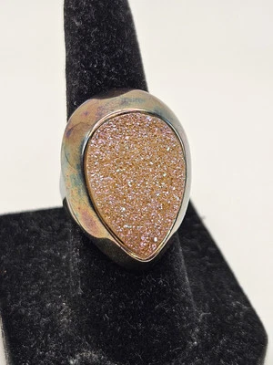 Sterling Silver OT TURKEY 925 Druzy Ring Size 6 - Image 1 of 4