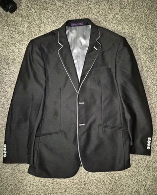 Vinci blazer and pants Black With White Piping , mens - Image 1 of 4